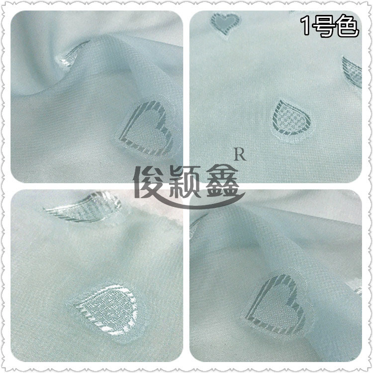 厂家批发新款雪纺剪花提花爱心婚纱衬衫上衣裙装女装连衣裙面料夏