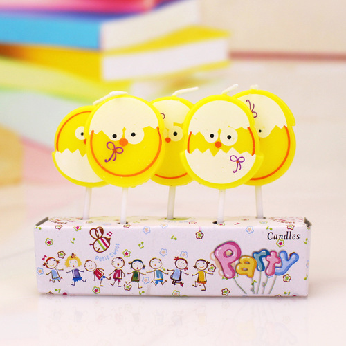 Korean version manufacturer wholesale birthday creative cartoon candles children's animals five smokeless dessert cake decoration candles