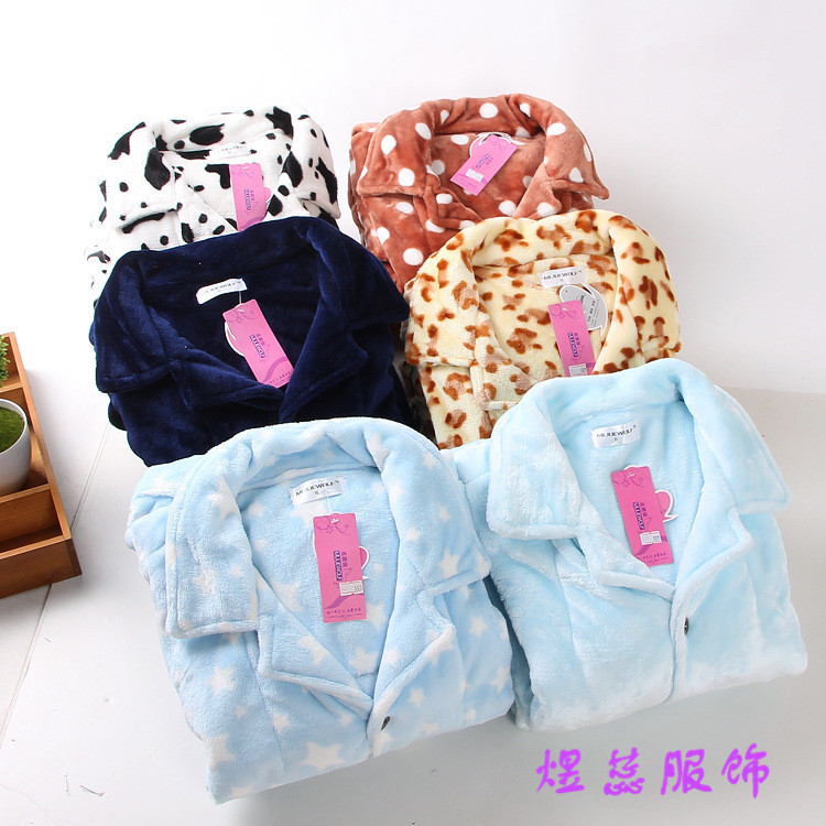 Pajamas Men's Suit Large Size Thickened Flannel Autumn and Winter Home Clothes Men's Cute Autumn Long Sleeve Coral Fleece