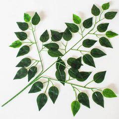 Artificial Ficus benjamina branches, red maple branches, indoor fake trees, ginkgo branches, plastic branches, engineering landscaping, green leaves plants, decoration