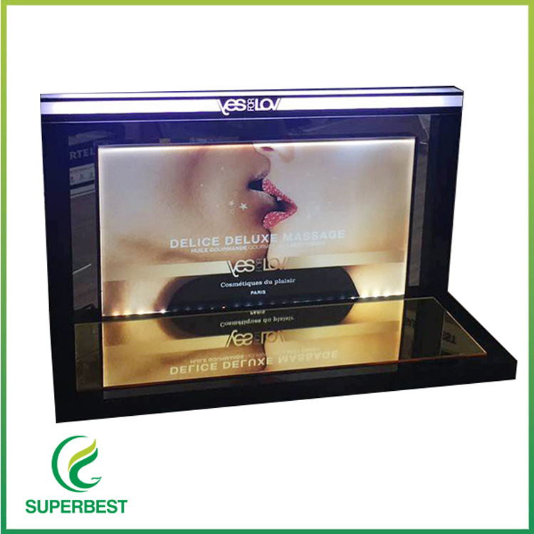 厂家生产亚克力口红L形LED发光展示架有机玻璃超市美容店化妆品架