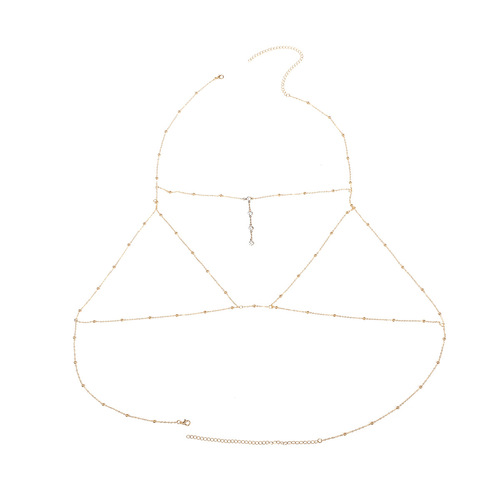European and American jewelry cross-border e-commerce Sexy neckband diamond necklace jewelry Copper bead mesh body chain necklace