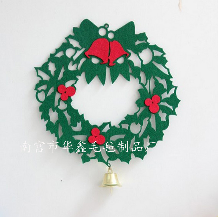 圣诞节毛毡挂件装饰吊饰 橱窗商店墙挂饰品 毛毡布拉旗 圣诞花环