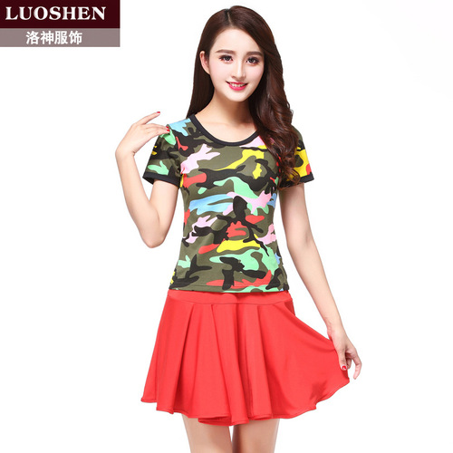 Luoshen 2017 Spring New Square Dance Costume Suit Female Modal Sailor Dance Dance Suit Team Performance Suit