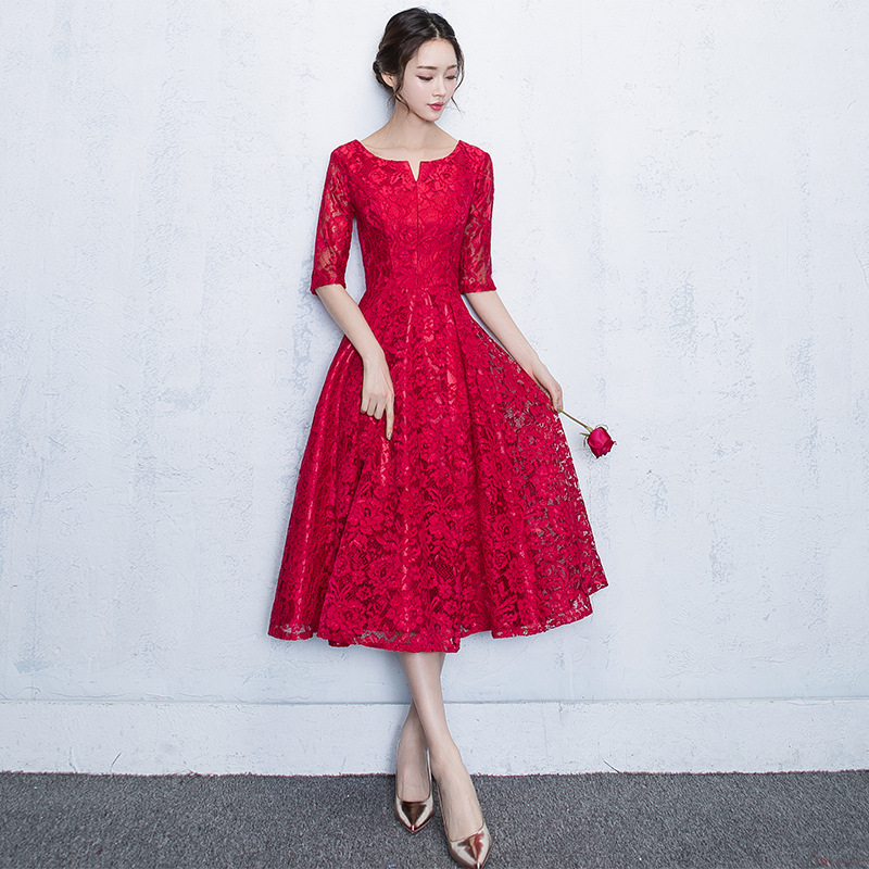 Red evening dress