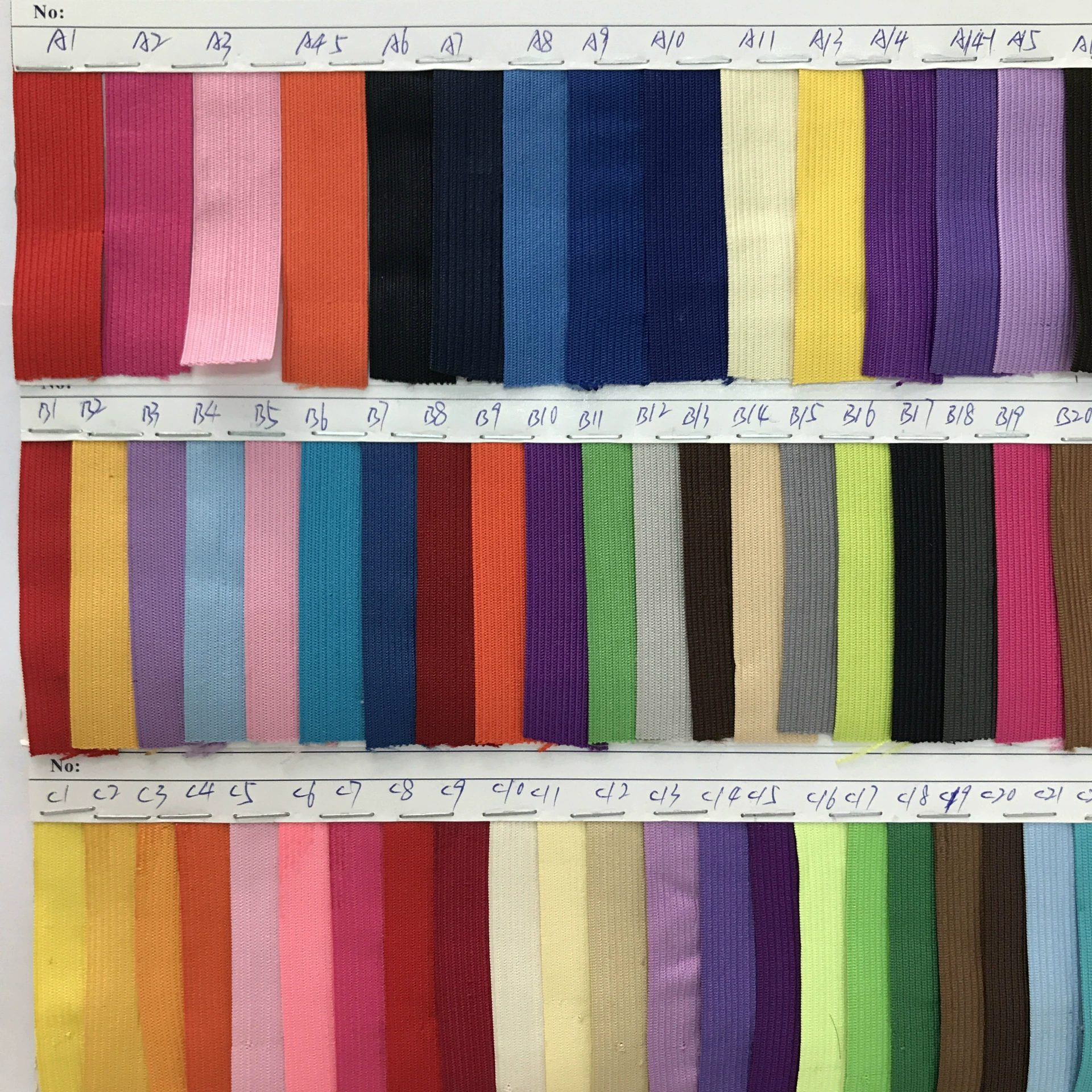 Завод прямых поставок черный и белый крючок резинка цвет талии плоская широкая резинка Обычная высокая эластичная вязаная резинка оптом