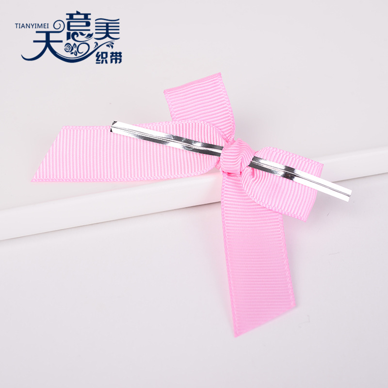 [Tianyi Mei] Rosa costilla cinta lazo seda hornear embalaje decorativo oro seda mano anudada