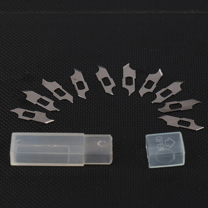 Cuchilla de repuesto de 10 piezas/caja Cuchilla de grabado a mano Cuchilla de bolígrafo Cuchilla de arte No. 65 Cuchilla de acero al manganeso al por mayor