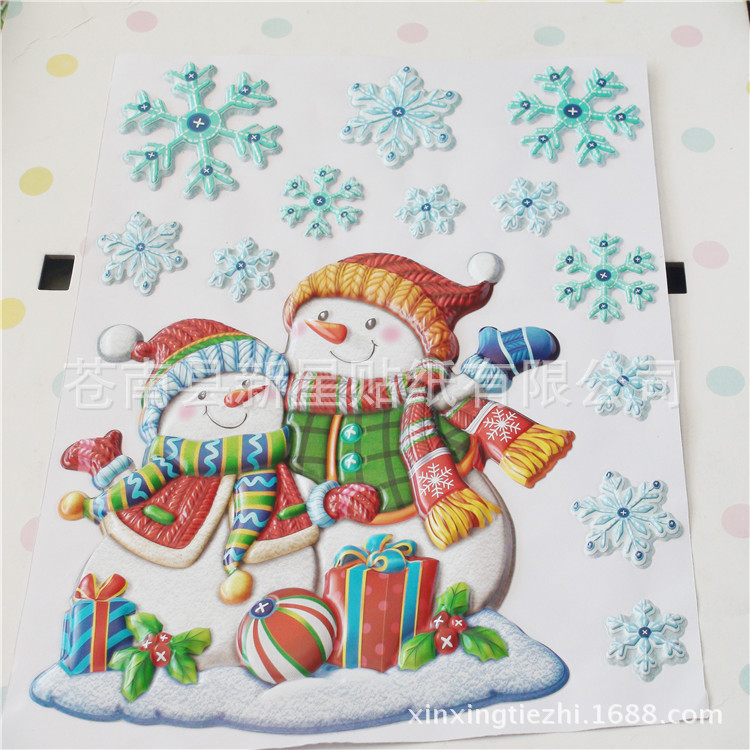 厂家生产圣诞老人雪花吸塑泡壳贴