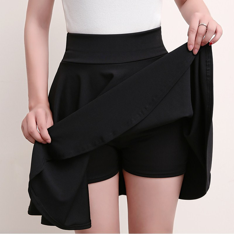 [Ap08] Yi black cat A- line skirt square dance mid-length skirt pleated anti-exposure 45CM fluffy skirt