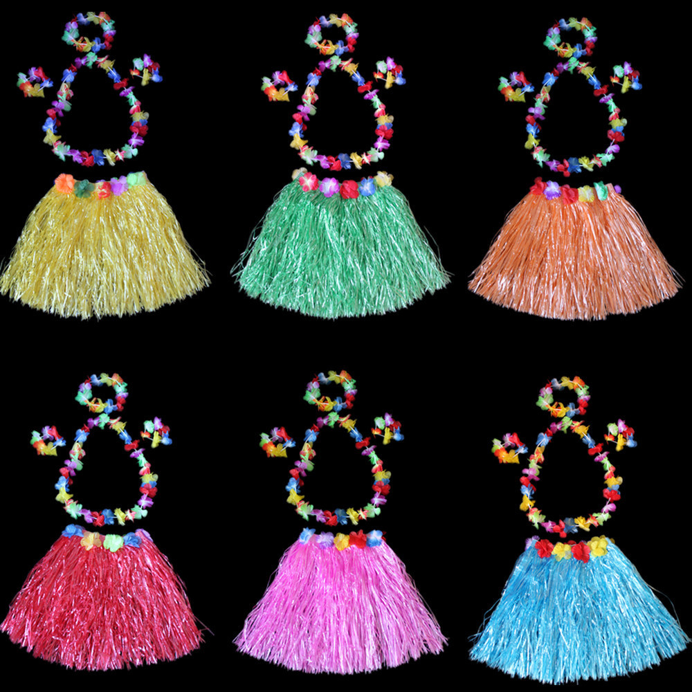 Halloween Hula danza traje Garland hierba falda longitud 40cm largo hierba falda traje
