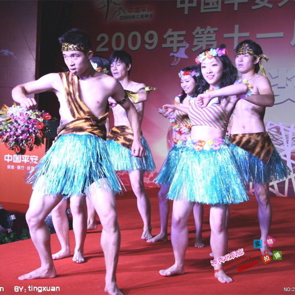 Halloween Hula danza traje Garland hierba falda longitud 40cm largo hierba falda traje