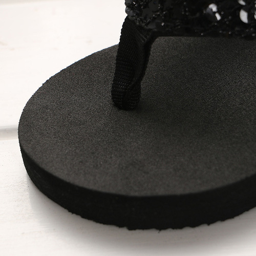 New style summer sequin slippers, wedge flip-flops for women, home slippers wholesale, sandals, beach slippers