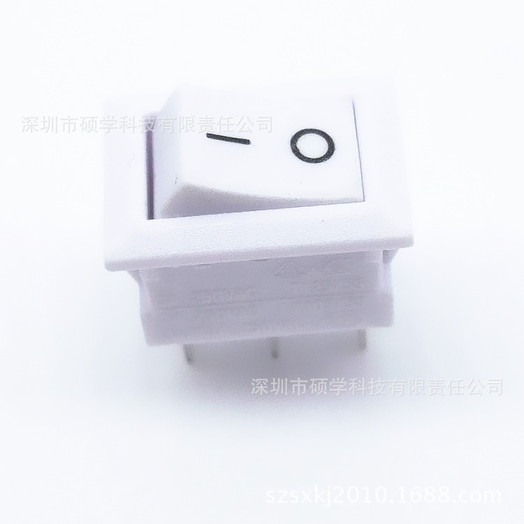 推荐 两档白色翘板按键开关KCD1-101二脚优质船型开关10*15/15*21