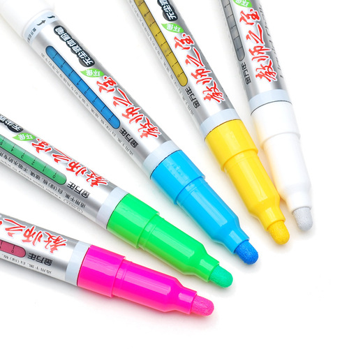 【Teacher's Treasure】ReWritable Colored Dry Erase Markers with Refill, Blackboard Dust-Free Liquid Chalk Drawing Board Pens for Teaching