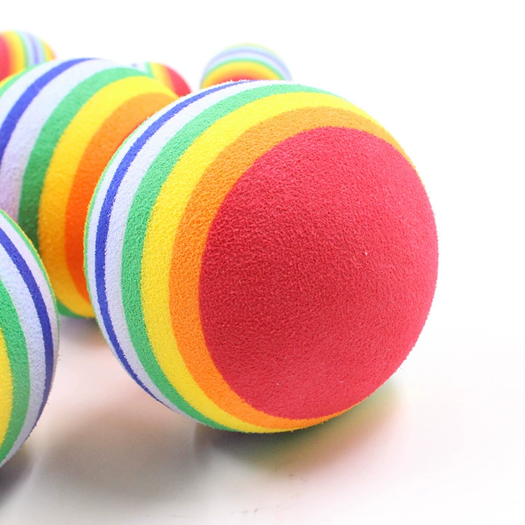 Styrofoam ball, rainbow elastic sponge toy, pet, cat