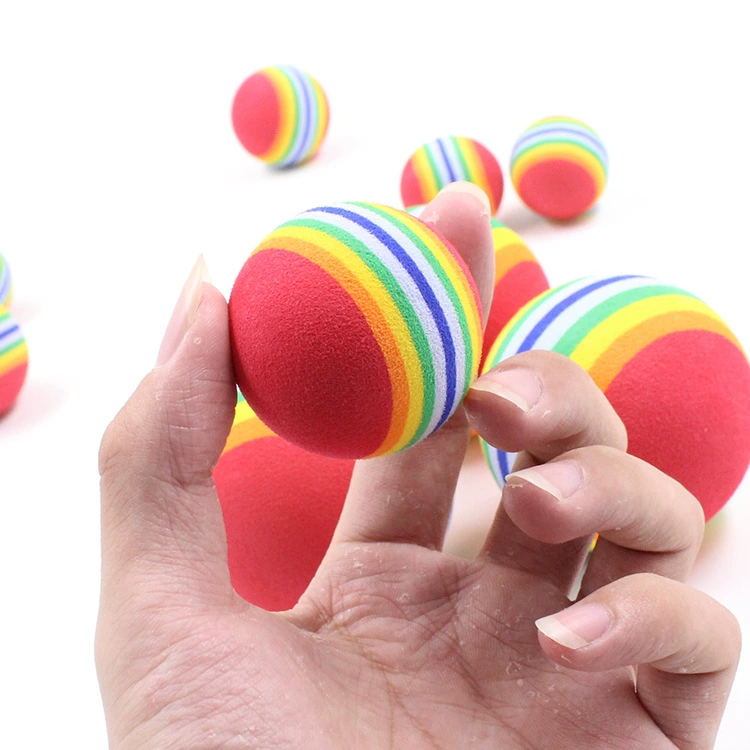 Styrofoam ball, rainbow elastic sponge toy, pet, cat