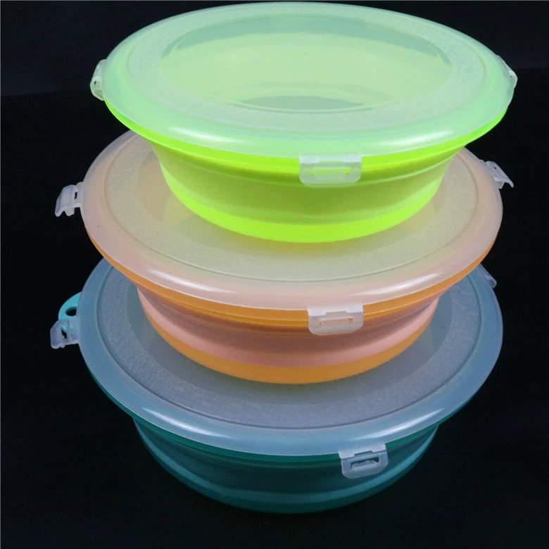 Cross-border wholesale fishing folding bait basin, large, medium and small size silicone bait basin, bait mixing basin, portable telescopic cannon basin