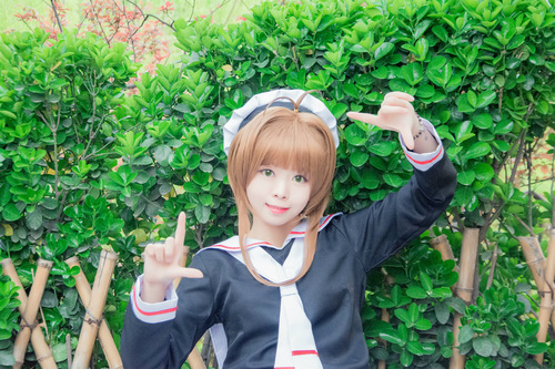 Little Cosplay Sakura Mocha Girl Sakura Kinomoto Cosplay Costume School Uniform Sailor Uniform