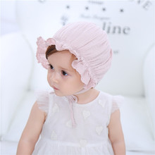 韩版新款儿童帽子春夏公主帽婴幼儿胎帽水洗纱布帽宝宝宫廷帽