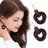 Fashionable spiral, wooden earrings, ethnic ring, European style, ethnic style