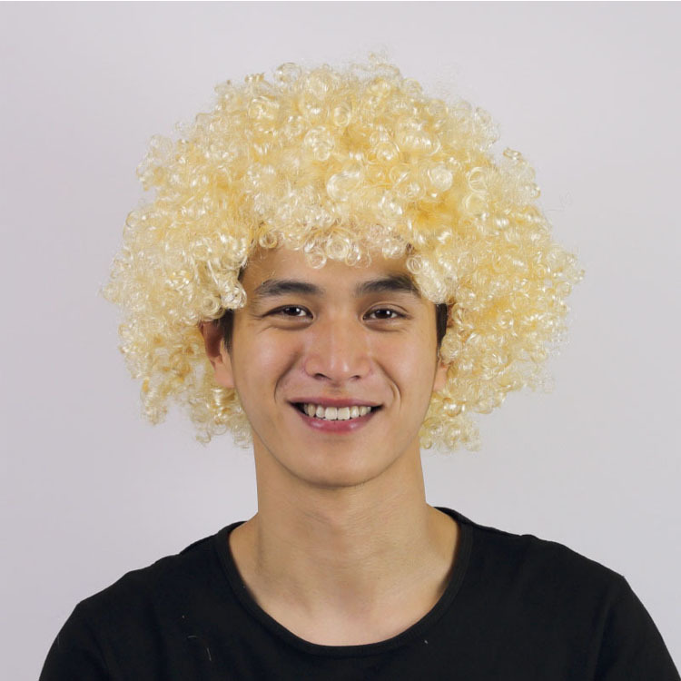 Halloween Navidad tocado explosión cabeza payaso vestir peluca ventilador