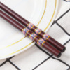 Land stall source bamboo wood chopsticks and wind -style tableware cherry blossoms creative three -ring dripping process chopsticks