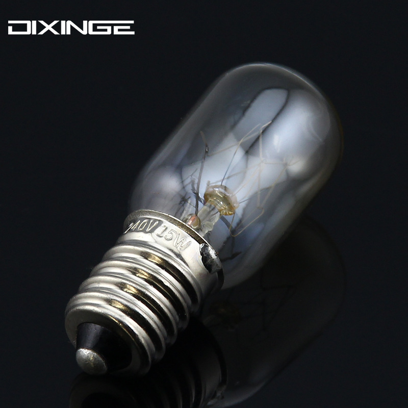 E14 tungsten filament light bulb for range hood lighting; incandescent light source for microwave ovens; 15W light bulb for refrigerators.