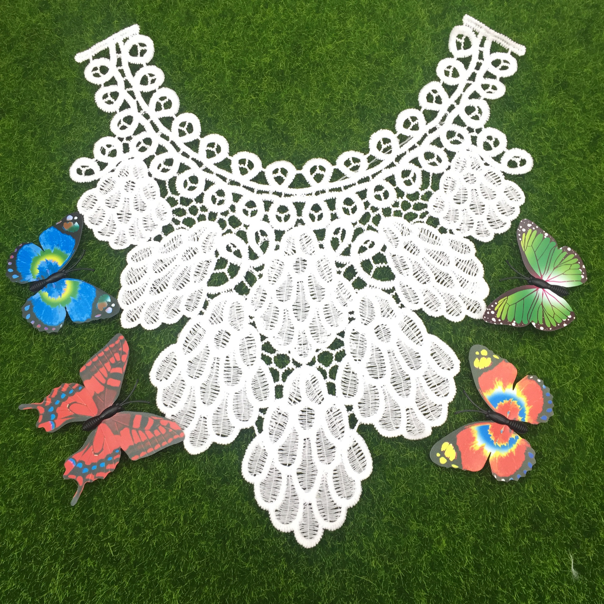 华特 外贸原单葡萄领花 蕾丝水溶花边 女装涤纶丝花边服装辅料