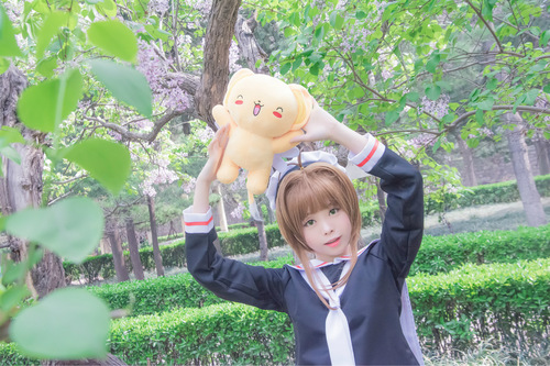 Little Cosplay Sakura Mocha Girl Sakura Kinomoto Cosplay Costume School Uniform Sailor Uniform