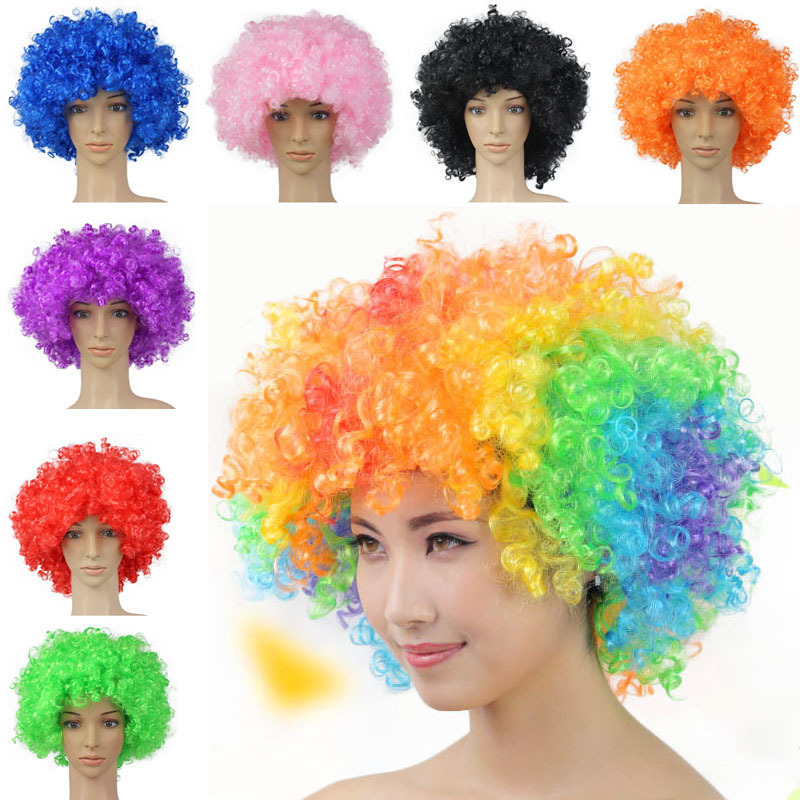 Explosive Head Rainbow Wig Set Fancy Dress Up Fans Wig Funny Funny Color Clown Wig