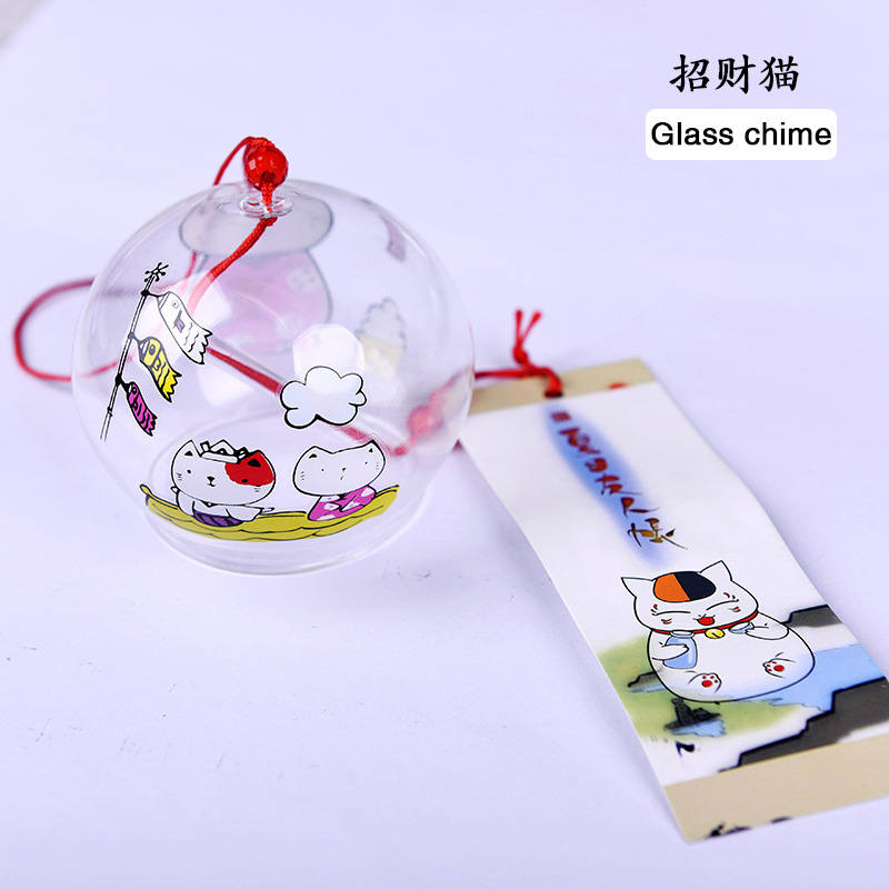 Estilo japonés lindo viento carillones al por mayor hecho a mano vidrio pintado adornos regalo creativo Qixi regalo para niñas y amigos