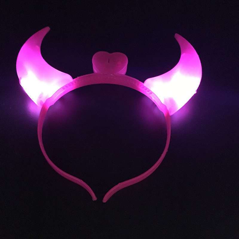 Cuerno luminoso al por mayor niños puesto de juguete concierto apoyos flash diadema LED Luz de cuerno luminoso