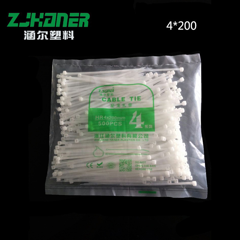 Plastic zip tie factory wholesale locking nylon zip ties 3-4-5-8-10-12 series white nylon zip ties