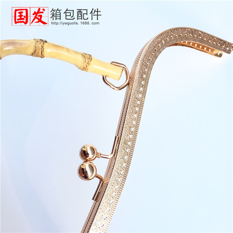 27CM cintura cóncava en forma de M mango de bambú real oro natural mano de oro ligero