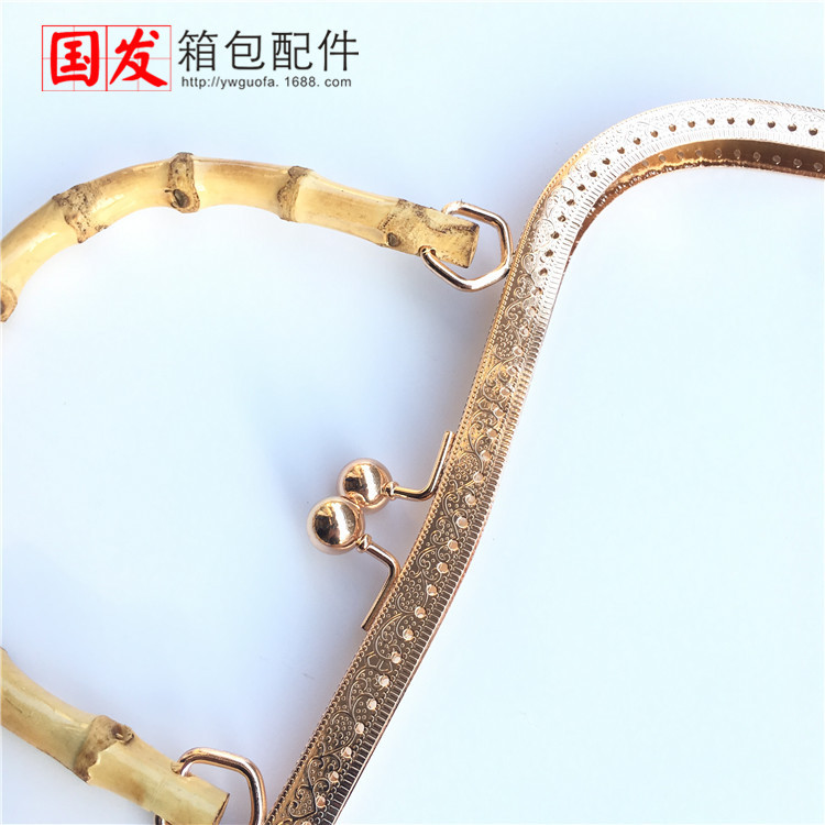 27CM cintura cóncava en forma de M mango de bambú real oro natural mano de oro ligero