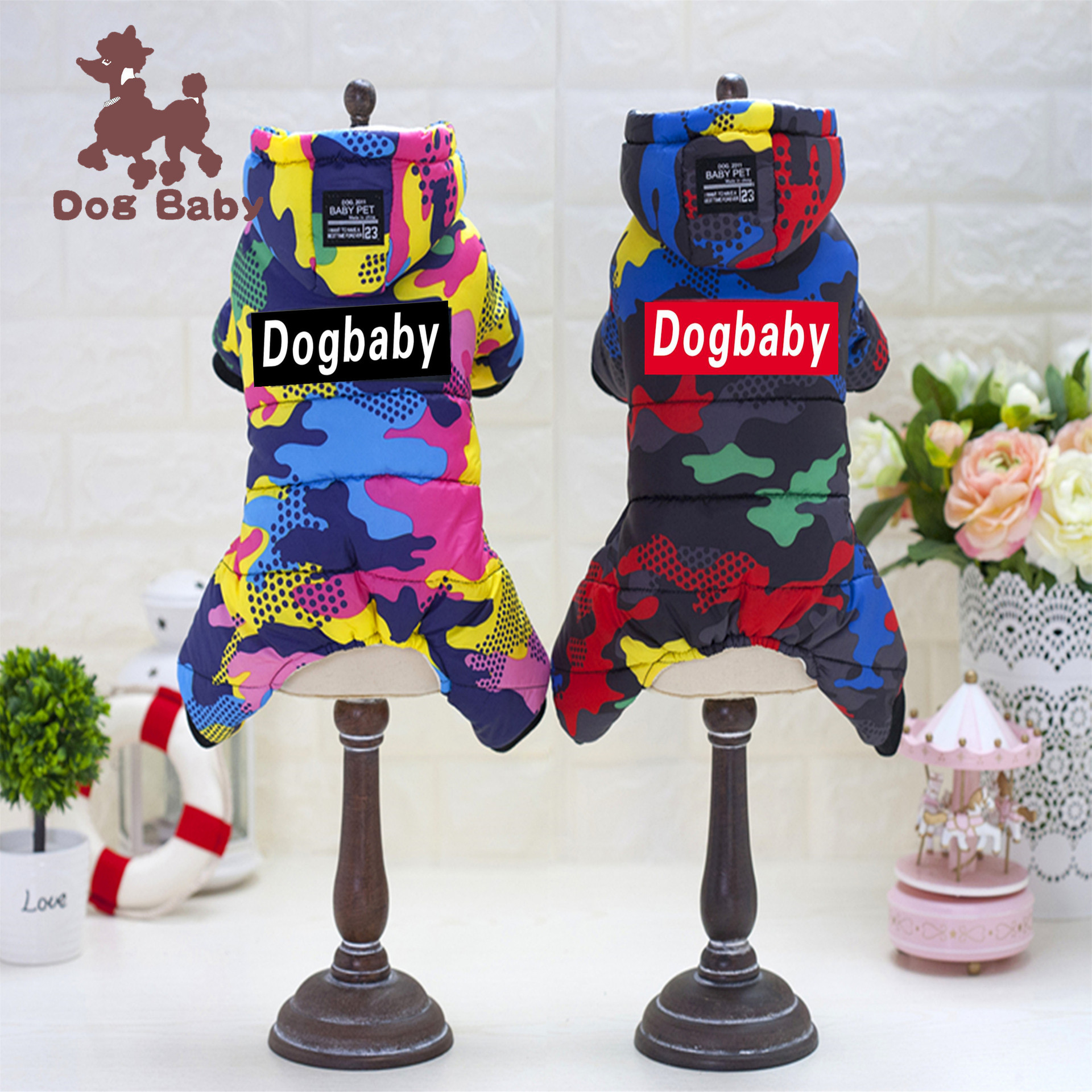 Ropa para mascotas ropa para mascotas de cuatro patas de algodón acolchado ropa para cachorros ropa para mascotas Otoño e Invierno camuflaje de cuatro patas de algodón acolchado ropa al por mayor