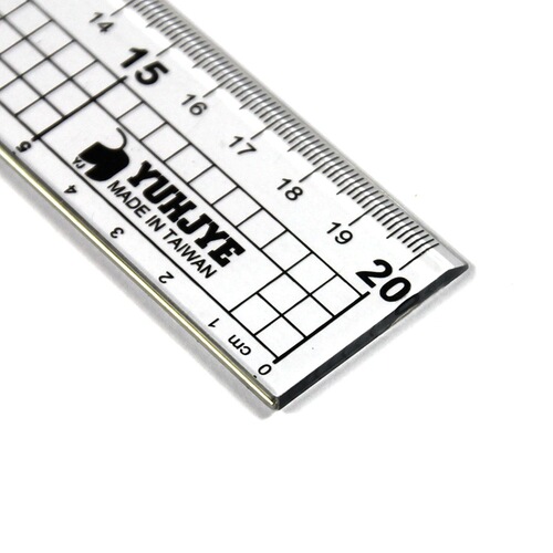 Taiwan JY20CM 30cm cutting ruler anti-cut ruler fixed ruler patchwork ruler 2in1