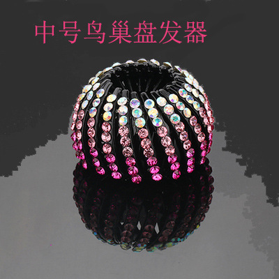 Rizador de pelo mediano cabeza de bola media nueva Nido de Pájaro agarre del pelo Cola de Caballo hebilla tocado flor corsé anillo de pelo accesorios para el cabello pinza de pelo