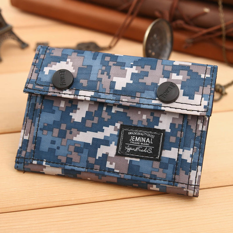 Camouflage Casual Middle School Student Sports Canvas Bag Wallet Female K-Style Men's Personalized Short Trendyy Wallet Wallet