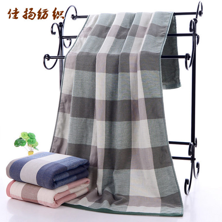 Wholesale Cotton British Checkered Bath Towel Gauze Terry Large Baby Bath Towel Supermarket Ready Stock Breathable and Soft Wholesale Cotton British Checkered Bath Towel Gauze Terry Large Baby Bath Towel Supermarket Ready Stock Breathable and Soft
