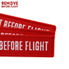Aviation pendant embroidery keychain red Insert Befor Flight key chain embroidered keychain
