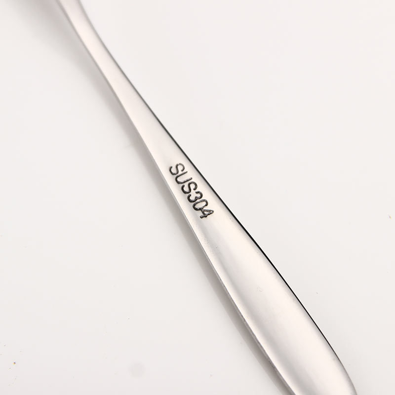 304 Tenedor de frutas de acero inoxidable Tenedor de dos dientes tenedor occidental pastel de postre pastel de Luna Tenedor de postre de carne se puede personalizar el logotipo