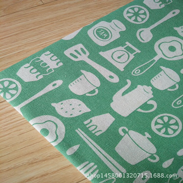 厂家直批 亚麻面料 麻布印花 帆布 DIY 工艺品布 餐具