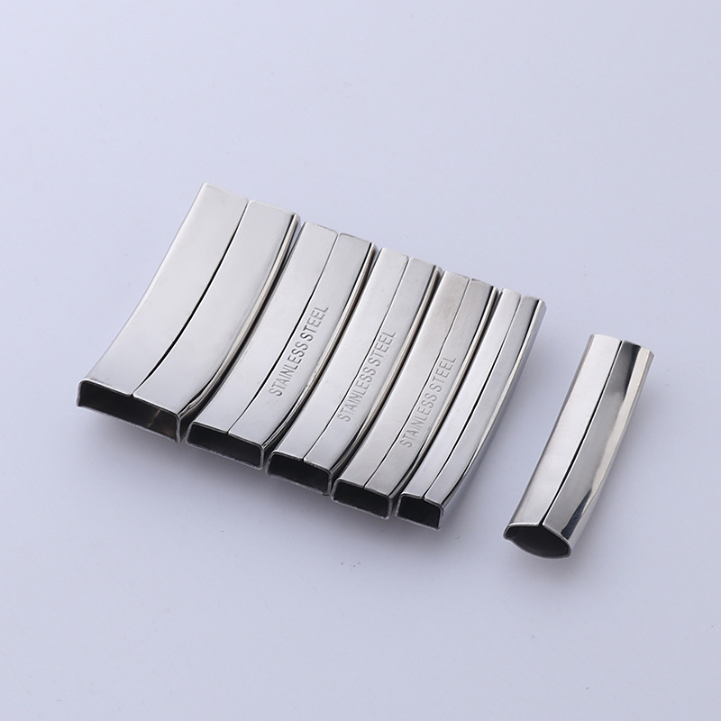 Funda de múltiples especificaciones 10*3 doblada pulsera de acero de titanio cubierta de acero inoxidable especial accesorios de joyería al por mayor