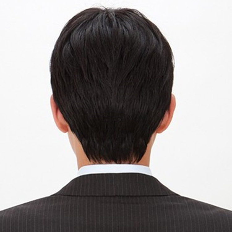 Peluca de los hombres europeos y americanos de comercio exterior moda guapo pelo corto recto textura esponjosa pelo corto de los hombres pelucas de fibra química de pelo corto Generación de cabello en el extranjero