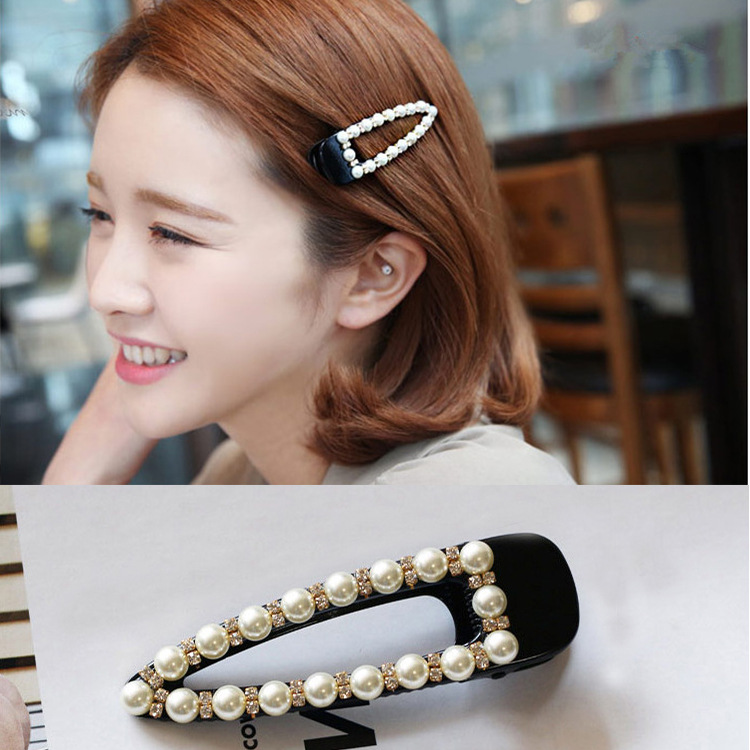 Pearl rhinestone duckbill hollow pearl rhinestick edge pearl hair…