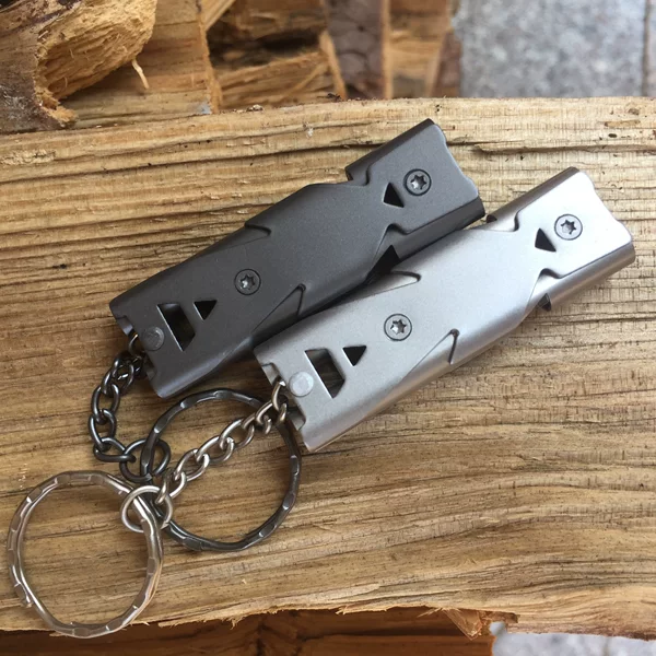 Survival Whistle Double-barbed Boom Whistle Outdoor Rescue Whistle Stainless Steel High Frequency Earthquake Rescue Whistle High Decibel Whistle