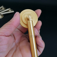 黄铜中欧式抽屉衣柜门现代拉手简约把手橱柜单孔实心全铜核桃木
