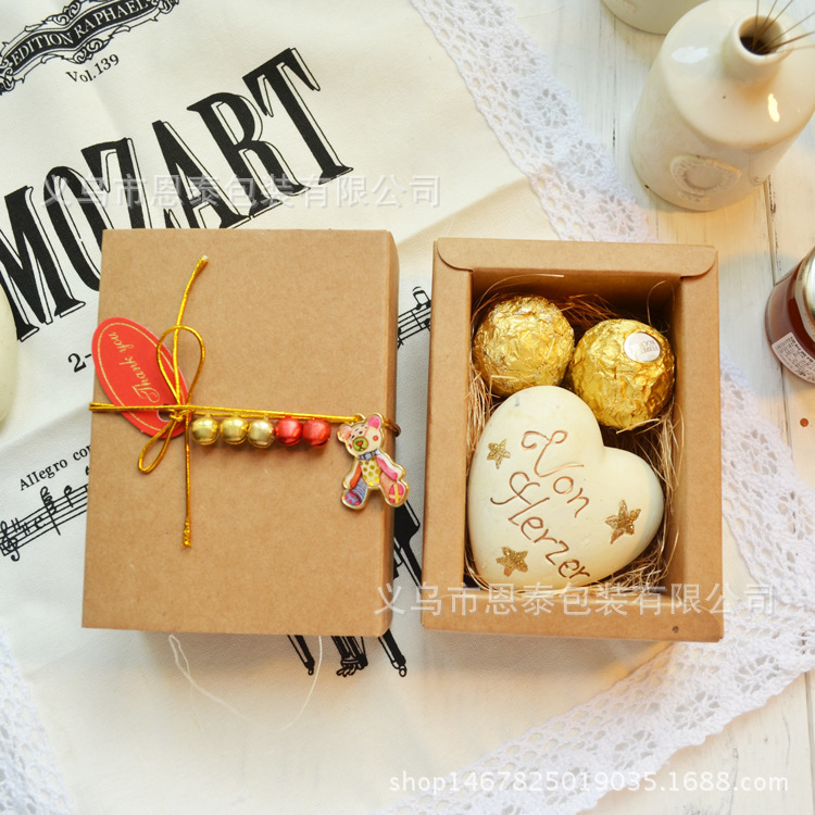 厂家现货批发复古牛皮纸口红礼品盒伴手礼物包装盒香薰蜡烛礼盒